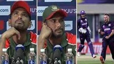 Photo of प्रेस कॉन्फ्रेंस में बांग्लादेश के कप्तान अचानक हुए चुप, स्कॉटलैंड टीम ने मांगी माफ़ी