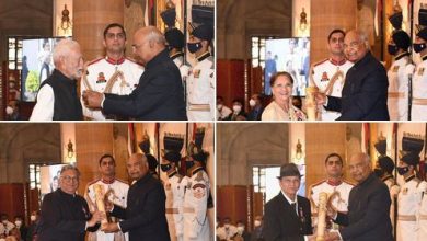 Photo of Union Minister of Home Affairs and Minister of Cooperation Shri Amit Shah congratulates the Padma awardees