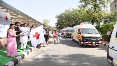 Photo of Dr Mansukh Mandaviya, Union Health Minister Flags off Indian Red Cross Society Ambulances