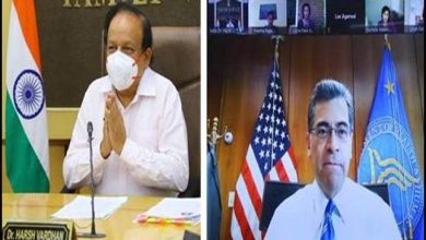 Photo of Dr. Harsh Vardhan congratulates his US counterpart Mr. Xavier Becerra on assuming office
