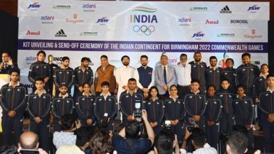 Photo of अनुराग सिंह ठाकुर ने बर्मिघम राष्ट्रमंडल खेल (सीडब्ल्यूजी) 2022 के लिए भारतीय टीम के प्रस्थान समारोह में भाग लिया