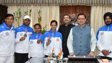 Photo of मुख्यमंत्री ने किया 36 वें नेशनल गेम्स के मेडल विजेता एथलेटिक्स को सम्मानित।